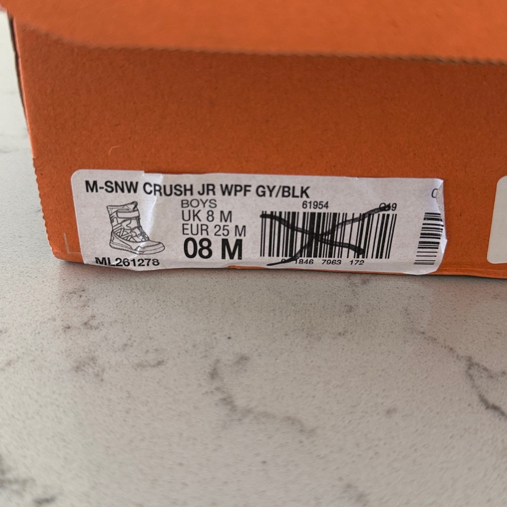 Merrell Toddler M-Snow CRUSH JR waterproof grey/black 8 New - Picture 2 of 9